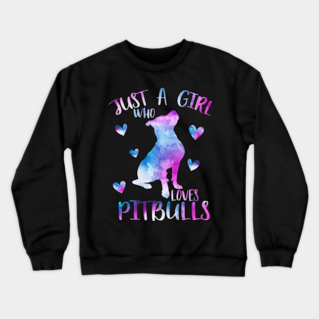 Just a girl who loves pitbulls Crewneck Sweatshirt by PrettyPittieShop